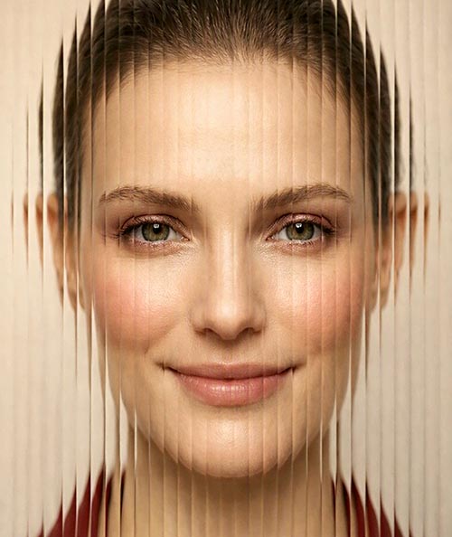Ritratto di donna con pelle luminosa e idratata per trattamento di biostimolazione viso - Marenco Dental Clinic Bologna